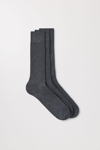 Ribbed Cotton Sock 3-pakning