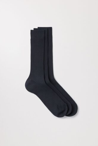 Ribbed Cotton Sock 3-pakning