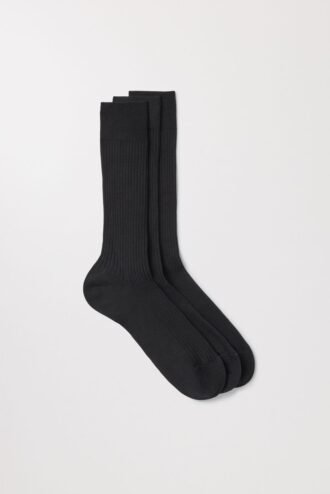 Ribbed Cotton Sock 3-pakning