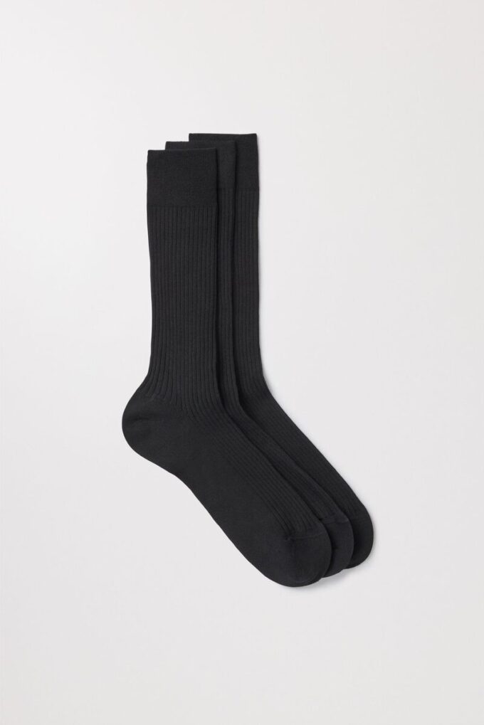 Ribbed Cotton Sock 3-pakning