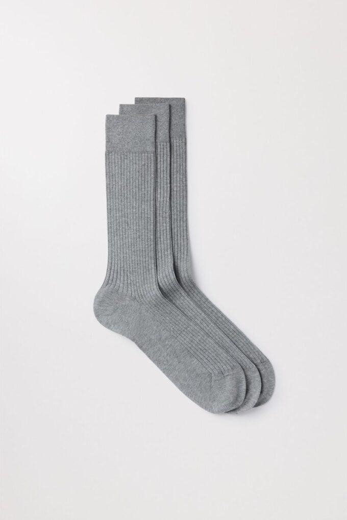 Ribbed Cotton Sock 3-pakning